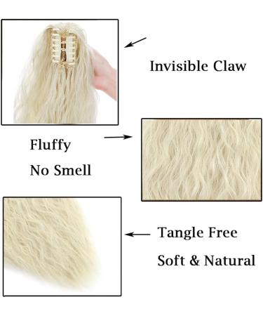 24" Corn Wave Ponytail Extension Claw Clip on Ponytails Wavy Curly Hair Extensions Jaw Pony Tail Hairpiece Bleach Blond 24inch (Pack of 1) Yaki-Bleach Blond - Buy Online on GoSupps.com