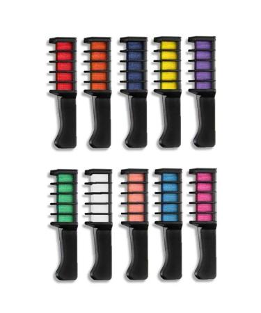 Casiler 10 Color Hair Chalk Comb Hair Chalk Comb Temporary Hair Color Paint For Girls Kids Washable Hair Color Crayon Set