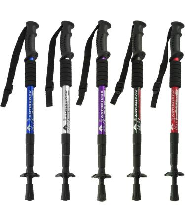 MidGard Telescopic Nordic Walking Poles - Adjustable 50-110 cm Anti-Shock Cushioning Black - Set of 2 for Hiking - Buy Online on GoSupps.com
