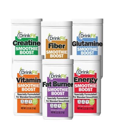 DrinkFit Smoothie Powder Mix | Specially Formulated Boost Supplements for Blended Smoothies | Meal Replacement Shakes Gluten Free - 2.2lbs Jug (Glutamine) - Buy Online on GoSupps.com