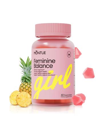 Premium Diamond Feminine Balance Gummies-pH Balance with Prebiotics & Lactobacillus Probiotic Blend&Hawaiian Pineapple Immune Support Vegan& Non-GMO (60 Gummies) 60 Count (Pack of 1) Red