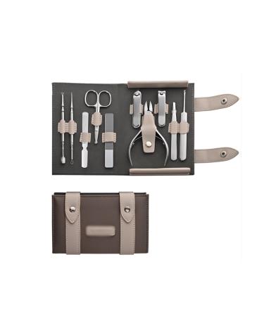 Nail Scissors Travel Manicure Grooming Kit Nail Clipper Set Made with Ear Cleaner Nail Clipper for Men and Women Everyday use Toenail Clippers (Color : Brown)