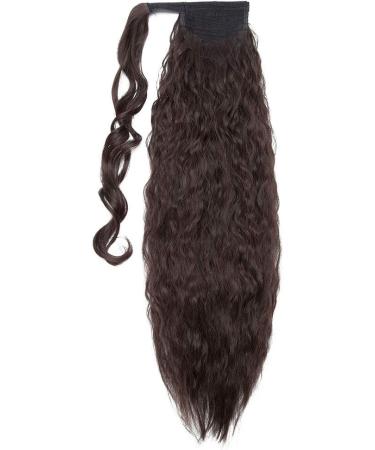 Fashion Clip in Ponytail Extension Wrap Around for Women Long Wavy Curly Hair Fluffy Pony Tail 26 Inch - Dark Brown - Buy Online on GoSupps.com