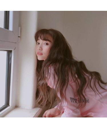 Buy Women's Long Curly Hair Wig with Thin Bangs - Hot Pink & Dark Brown - International Shipping Available! - Buy Online on GoSupps.com