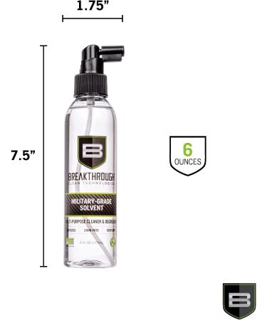 Breakthrough Clean Military-Grade Gun Cleaning Solvent - Available in Various Sizes - Powerful Gun Cleaner Spray - Effective Bore Cleaner and Degreaser - 6oz Automotive Oil and Grease Remover - Buy Online on GoSupps.com