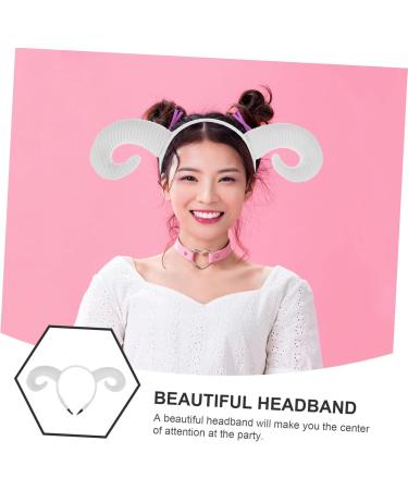 Gogogmee Sheep Horn Headband Head Band Halloween Decor Animal Headdress Halloween Hair Accessory Horn Hairband Funny Hairband Sheep Horn Hair Hoops Hair Decor Photo Prop Cotton White One Size White - Buy Online on GoSupps.com