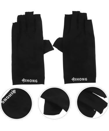 Mikinona 1 Pair UV Gloves UV Protection Gloves Nail Molding Gel Womens Gloves Fingerless Manicure Gloves Nail Art Skin Care Supply Fingerless Gloves Women's Fabric Nail Polish Anti-Black 19.5x8cm - Buy Online on GoSupps.com