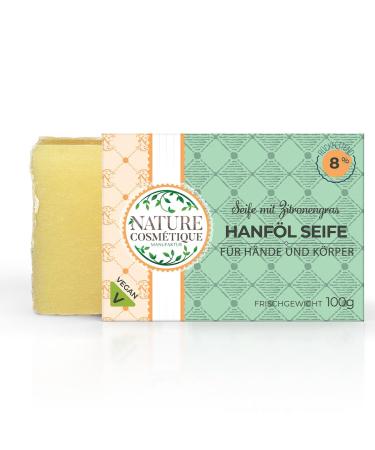 Hemp Oil Soap with Lemongrass - Vegan 100% Natural 8% Regreasation