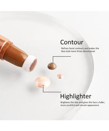 Boobeen Liquid Highlighter Contour Beauty Wand - Cream Bronzer Illuminator Stick with Cushion Applicator | 3D Face Makeup (06) - Buy Online on GoSupps.com