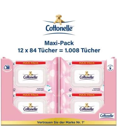 Cottonelle Moist Toilet Paper Maxi Pack - Sensitive & Nourishing Biodegradable Perfume-Free 12x84 Towels | International Shipping Available - Buy Online on GoSupps.com