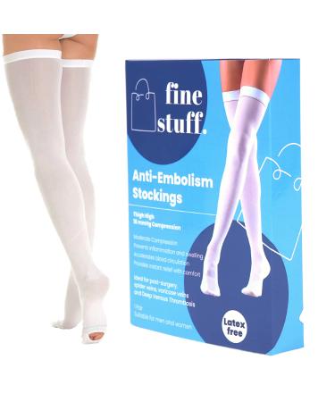 Ted Hose Compression Stockings Thigh high Compression Socks Men and Women 15-20 mmHg Anti Embolism Stockings Post Surgery ted Hose Stockings Thigh high Medical Compression Stockings (Large)