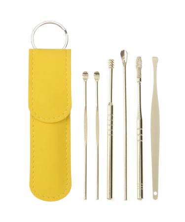 Healeved Massage Tools Massage Tools Massage Tools 1 Set of Ear Wax Removal Tool Ear Ceaning Spoon Ear Ear Picks Spiral Silicone Ear Plugs Silicone Ear Plugs Silicone Ear Plugs Golden 11.5X2.7X1cm