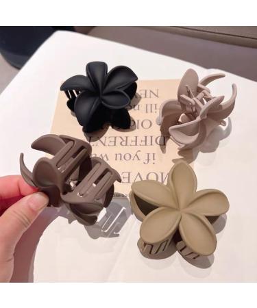 Ypkia 4 Pieces Flower Hair Clips Set - Large Matte Hair Accessories for Thick & Thin Hair | Stylish Women's Hair Clips - Buy Online on GoSupps.com