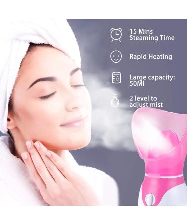 Facial Steamer Hot Mist Face Steamer Home Sauna SPA Face Humidifier for Face Steaming Skincare Deep Sinus with Aromatherapy(Include Headband) (Pink) - Buy Online on GoSupps.com