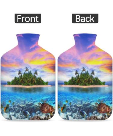 Cozy Summer Heat Bottle with Tropical Animal Cover - 2L Hot Water Bottle for Pain Relief & Comfort - Buy Online on GoSupps.com