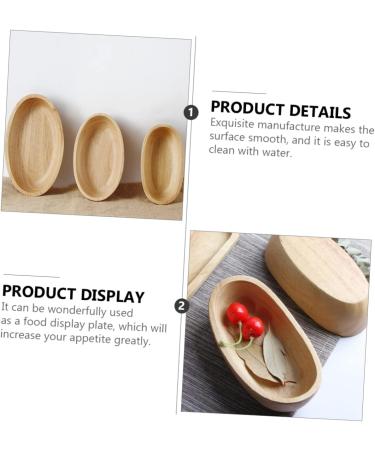 Zerodeko Boat Shaped Sushi Plate Wood Tray Wooden Tray Jewelry Tray Mini Foods Food Plate Dessert Plate Snack 20X11.5X4.5CM Assorted Color - Buy Online on GoSupps.com