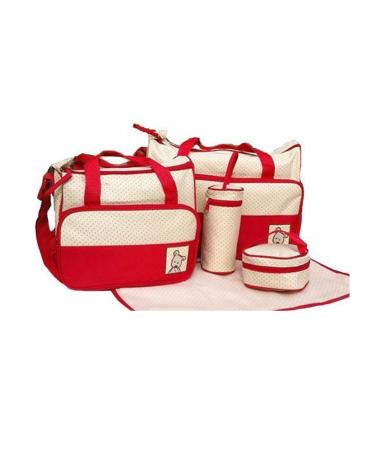 Mayfield Plaza En 5 Colores Bolsa de Cambio de Beb de 5 Piezas Rojo
