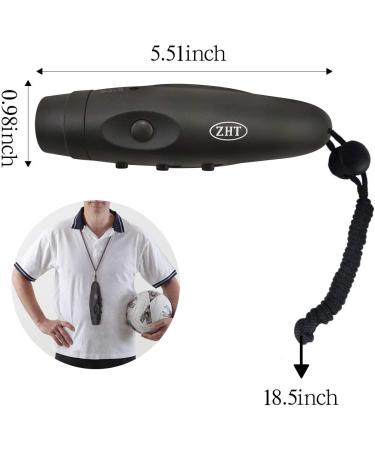 ZHT Electronic Whistle for Referees - USB Charging, 3 Tone High Volume Emergency Whistle for Safety - Ideal for Coaches, Teachers, Outdoor Activities - Black - Buy Online on GoSupps.com