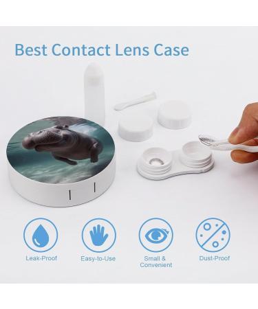 Shop Diving Hippo Print Contact Lens Case - Travel & Care Box for All Lens Types - Buy Online on GoSupps.com
