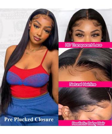 18 20 22 Brazilian Straight Human Hair Bundles with Closure | 100% Unprocessed Virgin Remy Weave - 3 Bundles + HD Lace 4x4 Free Part Closure - Buy Online on GoSupps.com