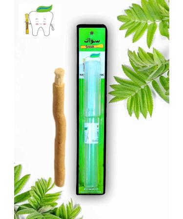 Miswak Stick - Natural Chewable Toothbrush for Teeth Whitening - Organic Siwak Wooden Brush with Holder - 01 Unit - Buy Online on GoSupps.com