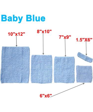 Time to Sparkle 4pcs Crochet Tube Top Tutu Dress Set - Baby Blue | Infant Pettiskirt & Skirt Combo - Buy Online on GoSupps.com