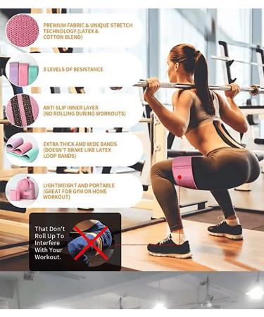 Fit Life Sport Resistance Exercise Bands Fabric Non Slip Hip Bands for Squats Legs Butt Thigh and Hip Workout Thick Wide Fitness Loop for Men & Women. Workout Guide Included - Buy Online on GoSupps.com