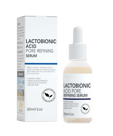 Lactobionic Acid Pore Refining Serum Lactobionic Acid Pore Shrink Face Serum Shrink Pore Reduce Fine Lines Facial Liquid Lactobionic Acid Skin Tightening Oil for Face Anti-Wrinkle 30ml