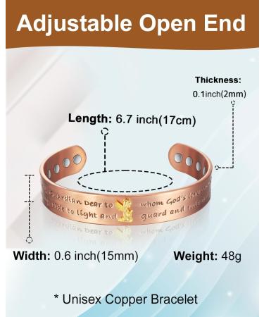EnerCoppeX Copper Magnetic Bracelet for Women - Detox Jewelry with 3500 Gauss Magnet (CPB-2051T) - Buy Online on GoSupps.com