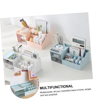 TEHAUX 1pc Box Cosmetic Storage Box Decor Classify Case Cosmetics Organizer Grid Dresser Box Miss 24.5x12cm Blue - Buy Online on GoSupps.com