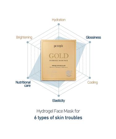PETITF E Gold Hydrogel Face Mask Pack - Korean Cosmetics | 32g / 1pc - Hydrating & Rejuvenating Skin Care - Buy Online on GoSupps.com