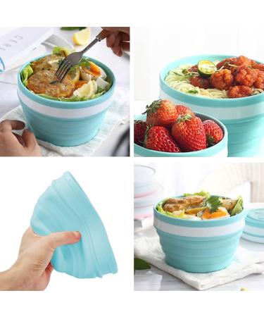 Jcassan 950ml Folding Bowl with Lid - Portable Collapsible Salad Bowl for Backpacking, Camping, Travel & Hiking - Buy Online on GoSupps.com