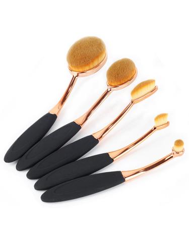 Yoseng Oval Foundation Brush Set - 5 Pcs Toothbrush Makeup Brushes for Fast, Flawless Application of Liquid, Cream, and Powder Foundation - Style A - Buy Online on GoSupps.com