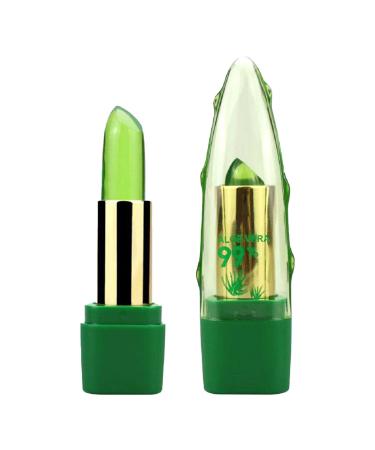 Aloe Magic Lipstick Temperature Color Changing Lipstick Long Lasting Lip Balm Nutritious Soothing Lip Balm Green Magic PH Color Changing Jelly Lipstick