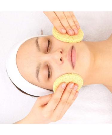 12pcs Facial Wooden Sponges - Compact Round Beauty Makeup Tools | Perfect for All Skin Tones - Yellow - Buy Online on GoSupps.com