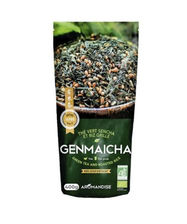 Aromandise Organic green tea and whole grain rice Genmaicha 400g