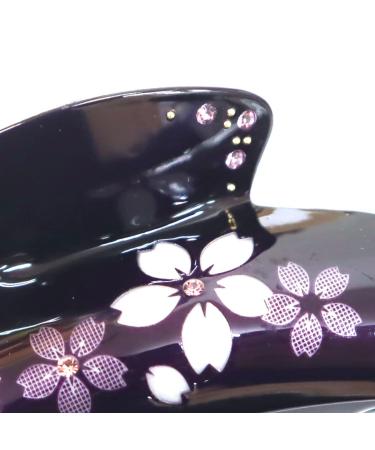 Japanese Sakura Hair Claw Clip - Cute Kawaii Design in Purple - Buy Online on GoSupps.com