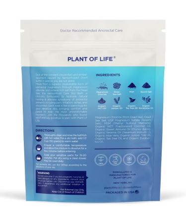 Plant of Life Hemorrhoids Care Sitz Bath Soak Salt | Superior Bioavailable Magnesium Epsom salt Dead Sea Minerals | Hemorrhoids Instant Lasting Relief Cleanse and Rectal Wellness | 1lb (454g) - Buy Online on GoSupps.com