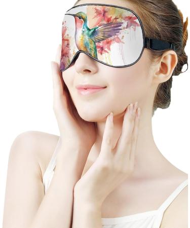 Light-Blocking Sleep Mask | Hummingbird Eye Masks for Women | Comfortable & Soft Floral Blindfold with Adjustable Strap | Ideal for Sleep & Travel - Buy Online on GoSupps.com