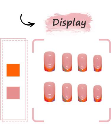 24Pcs Short Square Nude Pink French False Nails - Elegant Glossy Ballerina Design for Women & Girls | Acrylic Full Cover Press-on Nails for Manicure Decoration - Buy Online on GoSupps.com