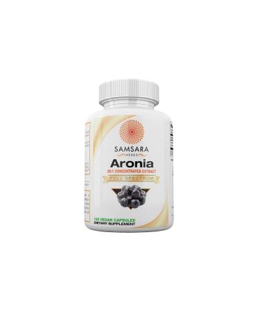Samsara Herbs Aronia Berry 20:1 Extract (120x575mg Capsules) - Antioxidant Flavonoids and Polyphenols Supplement - High ORAC - Native American Berry - Improved Wellbeing 120 Count (Pack of 1)