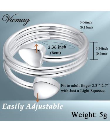 Vicmag Copper Magnet Rings for Women - Adjustable Magnetic Copper Rings with 2 Strong 3500 Gauss Magnets - 100% Solid & Pure Copper - Jewelry Gift Box Included (Love Heart Design) - 2 Pieces - Buy Online on GoSupps.com