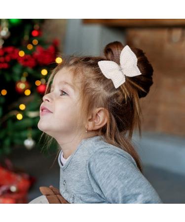 2Pcs Rhinestone Pearl Hair Bows for Toddler Kids Girls - White Double Layer Butterfly Floral Hair Bow Clip - Wedding Accessories for Women Girls Baby - Perfect New Year Xmas Gifts - Buy Online on GoSupps.com