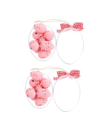 Alipis 2pcs Easter Eggs Hanging Easter Egg Ornament Easter Party Egg Decoration Easter Party Decorations Plastic Hamper Hanging Egg Decor Easter Party Hanging Decor Spot Props Foam Pink 8x5.7cm