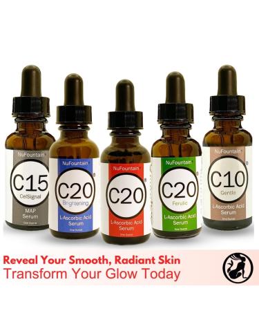 NuFountain C20 HAND CRAFTED 20% L-Ascorbic Acid Serum. 1 Fluid Ounce. Made Fresh When Ordered - Buy Online on GoSupps.com