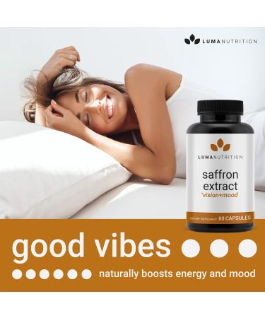 Saffron Extract Capsules - 88.50mg Pure Saffron Supplements for Mood and Eye Support - Made in USA - 60ct - Buy Online on GoSupps.com