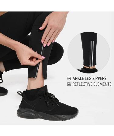 BALEAF Thermal Leggings for Women - Lined Winter Sports Long Running & Cycling Pants with Zipper - M Black-2 | International Shipping Available - Buy Online on GoSupps.com