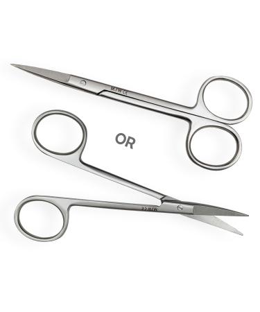 MJW Professional iris scissors made of stainless steel used as a beard ears nasal hair scissors cutel skin cutting edge and craft scissors with precise cheek cutting just end straight Straight - Buy Online on GoSupps.com