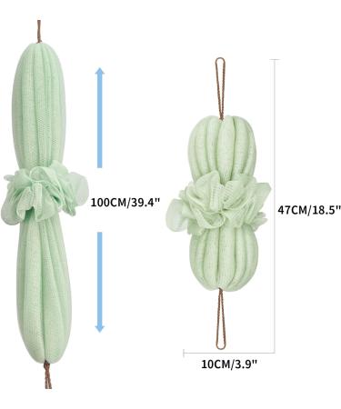 Toplive Bath Shower Loofah Sponge 2Pcs Set - Exfoliating Back Scrubber for Men and Women, Navy+Green - Buy Online on GoSupps.com