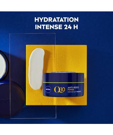 NIVEA Q10 Power Anti-Wrinkle + Firming Night Cream (1x50ml) anti-aging cream enriched with Q10 & 10 X more creatine moisturizing cream regenerating women's facial care - Buy Online on GoSupps.com